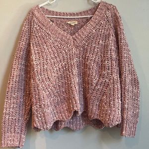 Pink crochet sweater